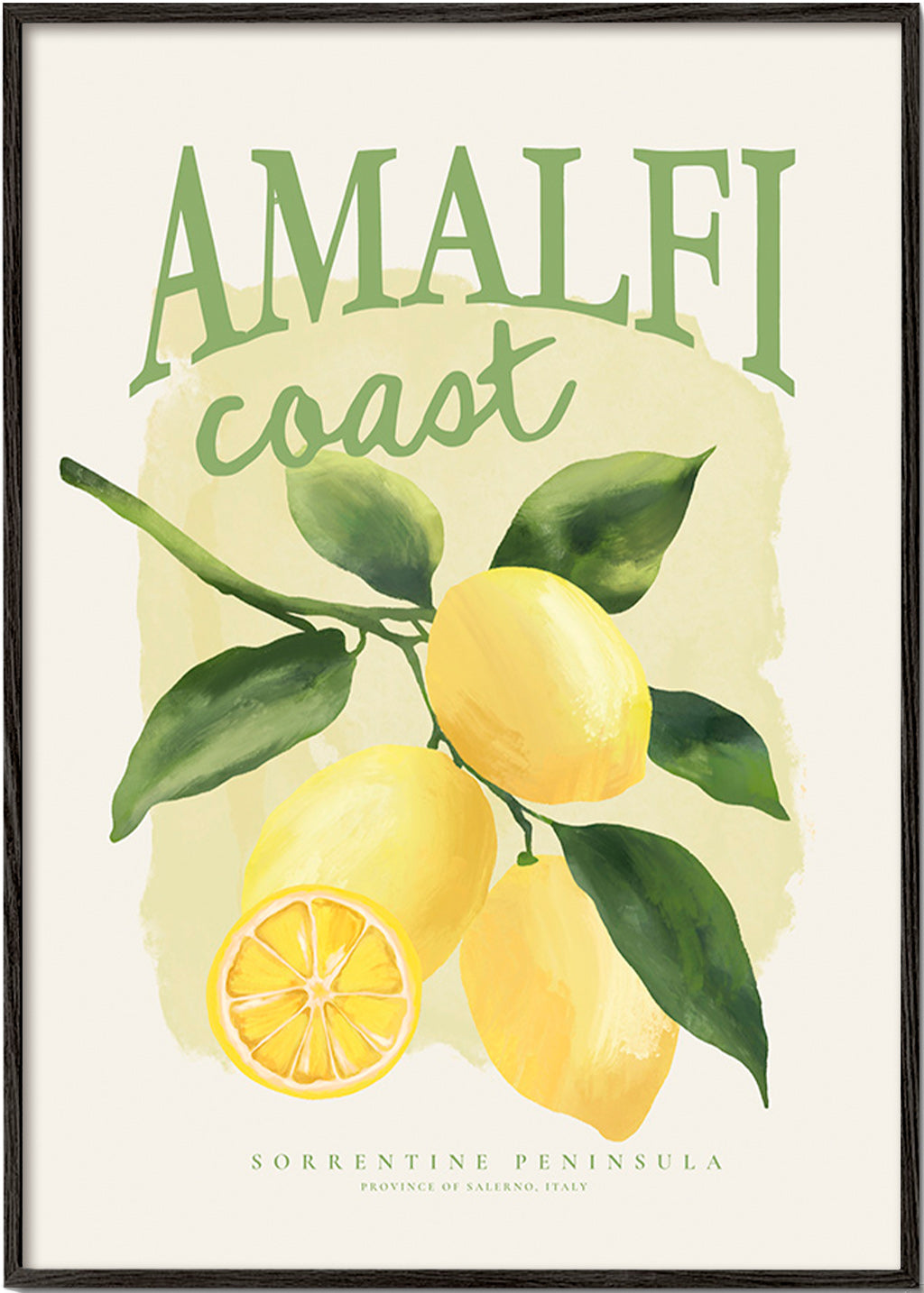 Botaniczny plakat Amalfi z cytrynami