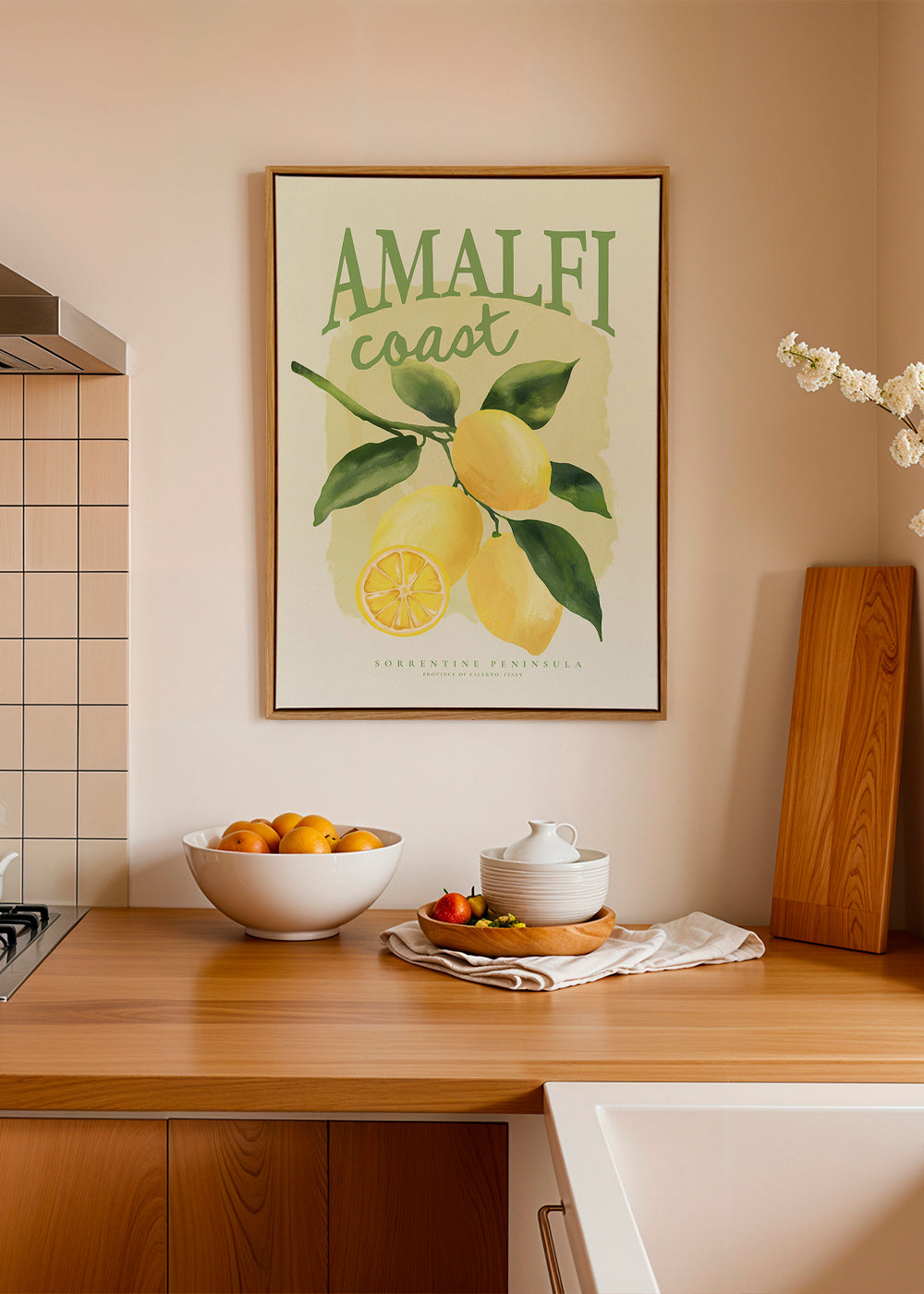 Botaniczny plakat Amalfi z cytrynami