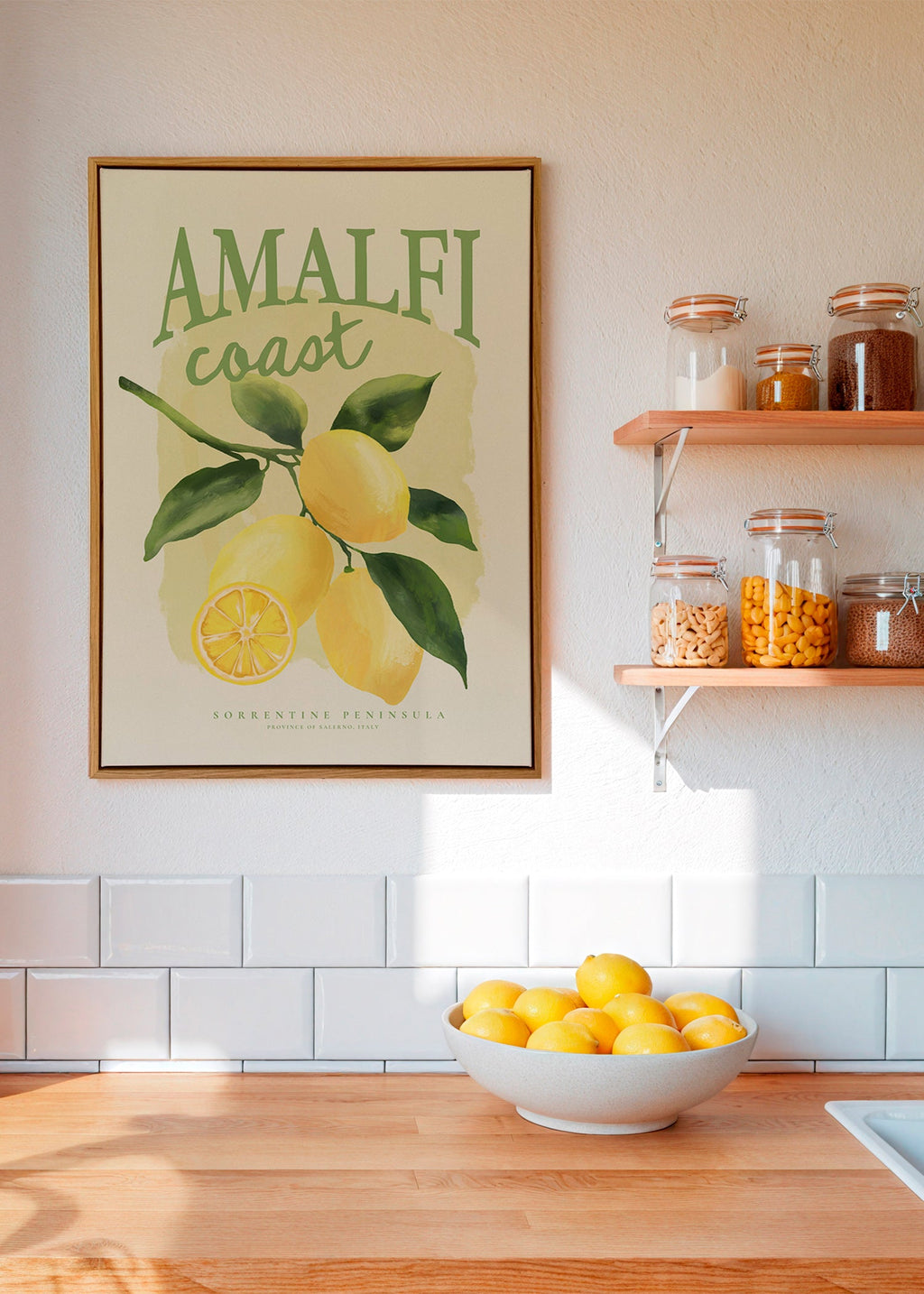Botaniczny plakat Amalfi z cytrynami
