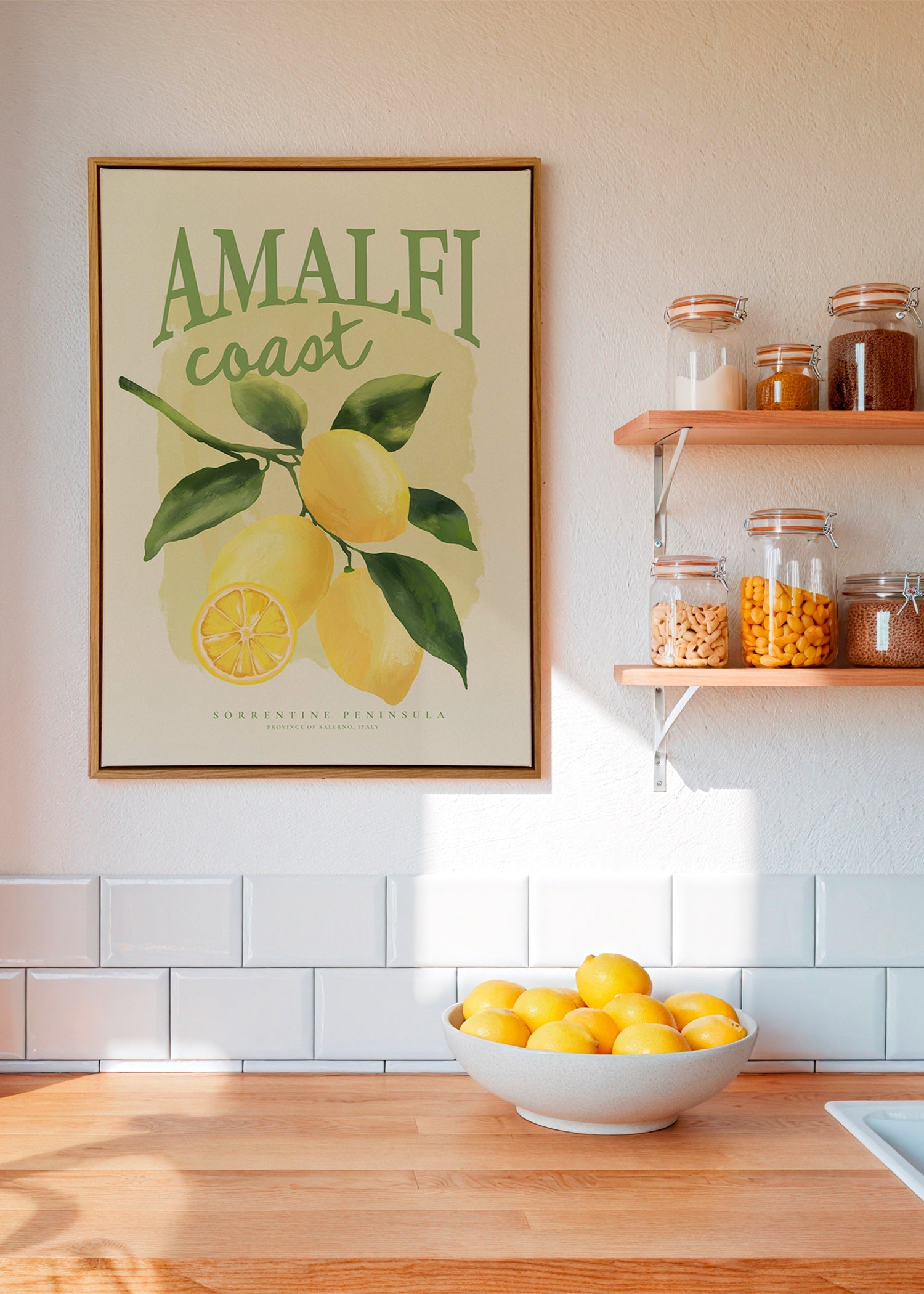 Botaniczny plakat Amalfi z cytrynami