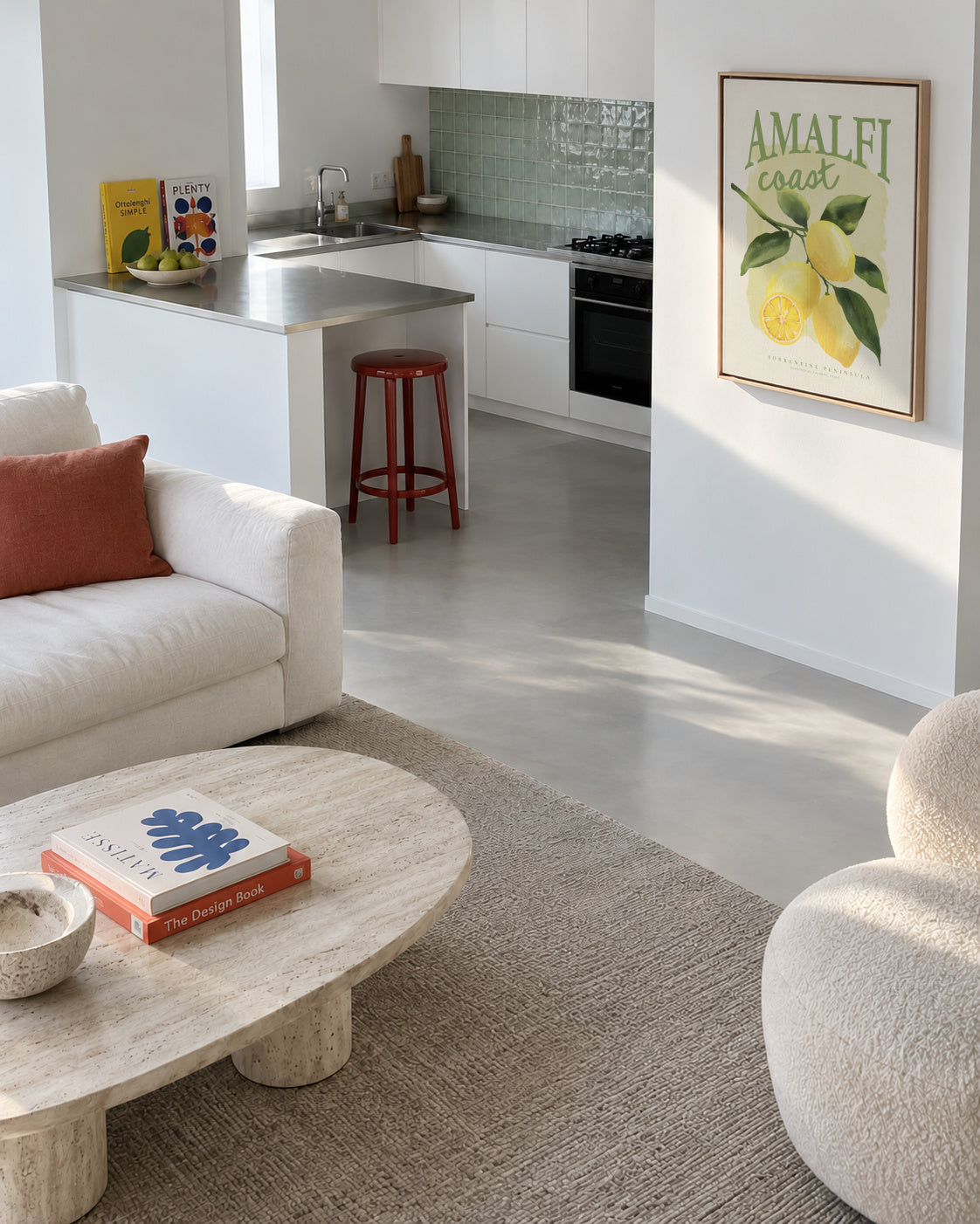 Amalfi Coast - Framed canvas in an interior