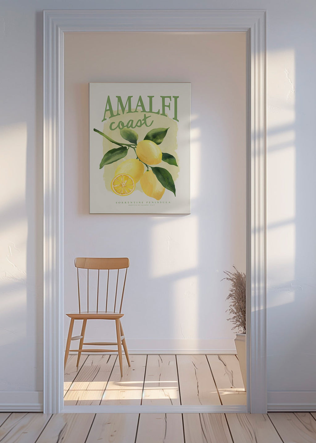 Botaniczny plakat Amalfi z cytrynami