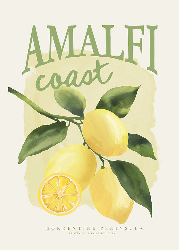 Botaniczny plakat Amalfi z cytrynami