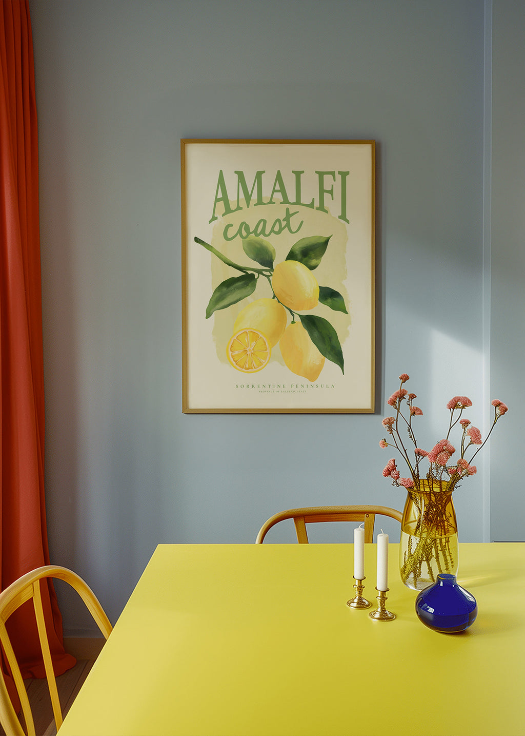 Botaniczny plakat Amalfi z cytrynami