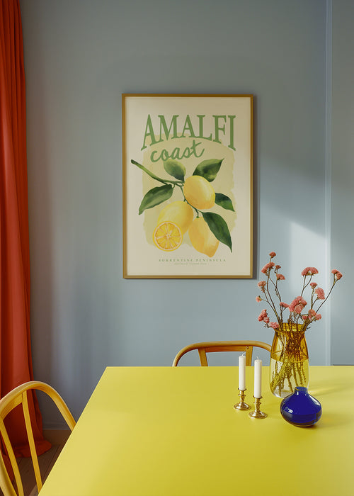 Botaniczny plakat Amalfi z cytrynami