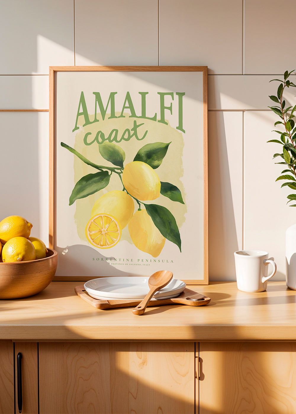 Botaniczny plakat Amalfi z cytrynami