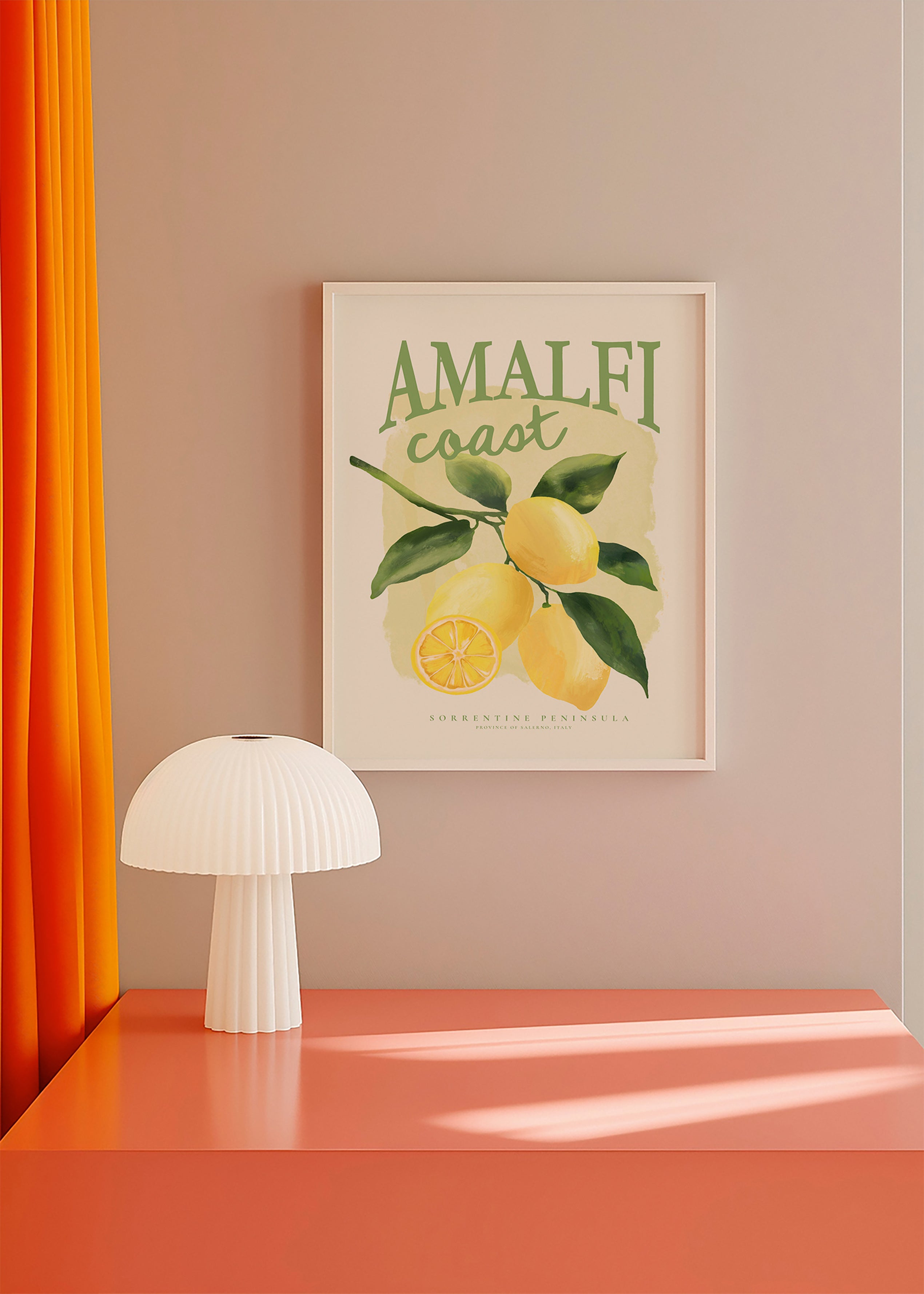 Botaniczny plakat Amalfi z cytrynami