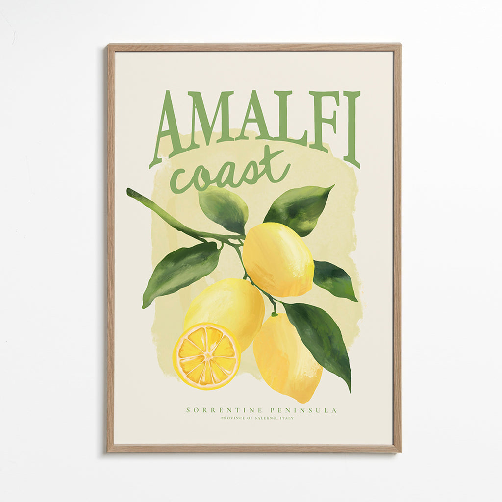 Botaniczny plakat Amalfi z cytrynami