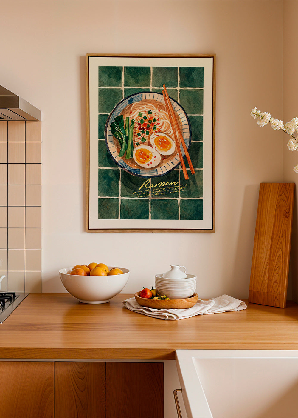 Sztuka do kuchni Ramen akwarela