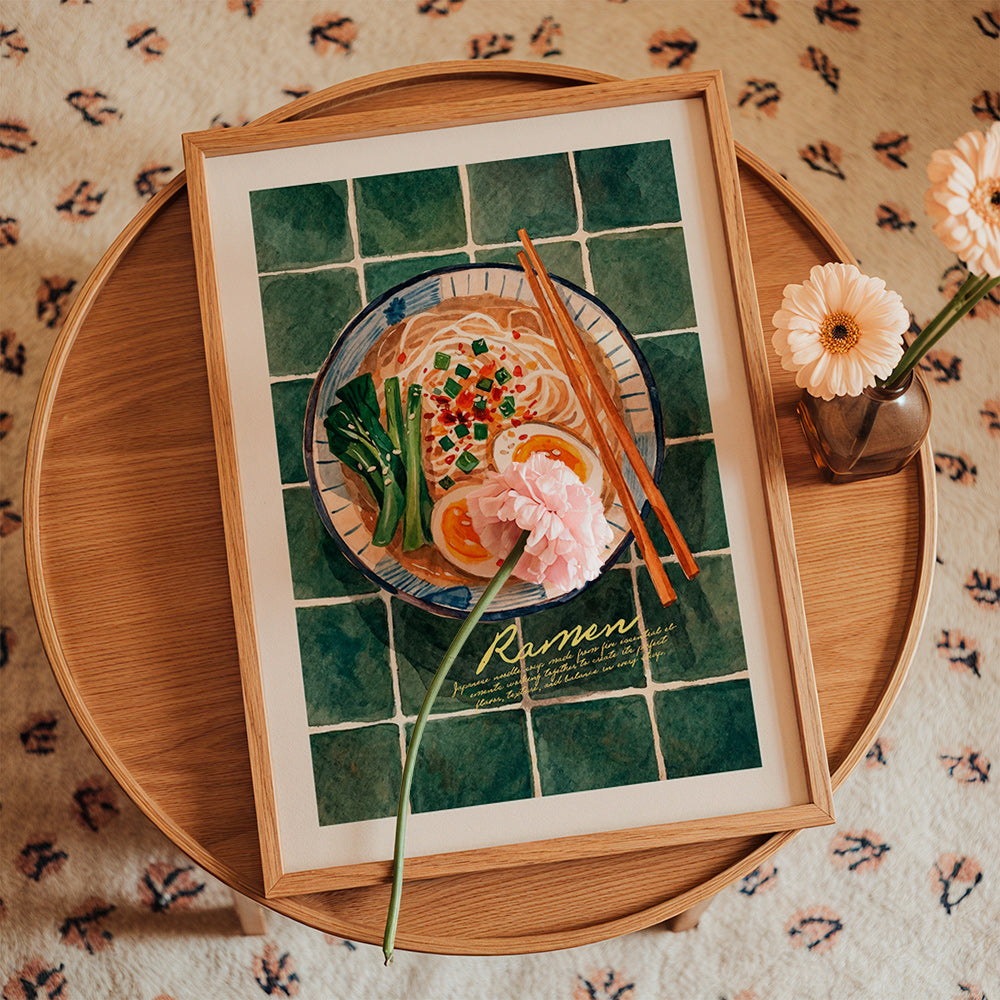 Sztuka do kuchni Ramen akwarela
