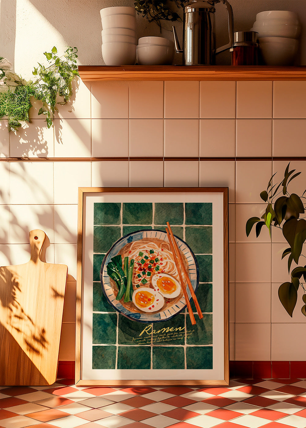 Sztuka do kuchni Ramen akwarela