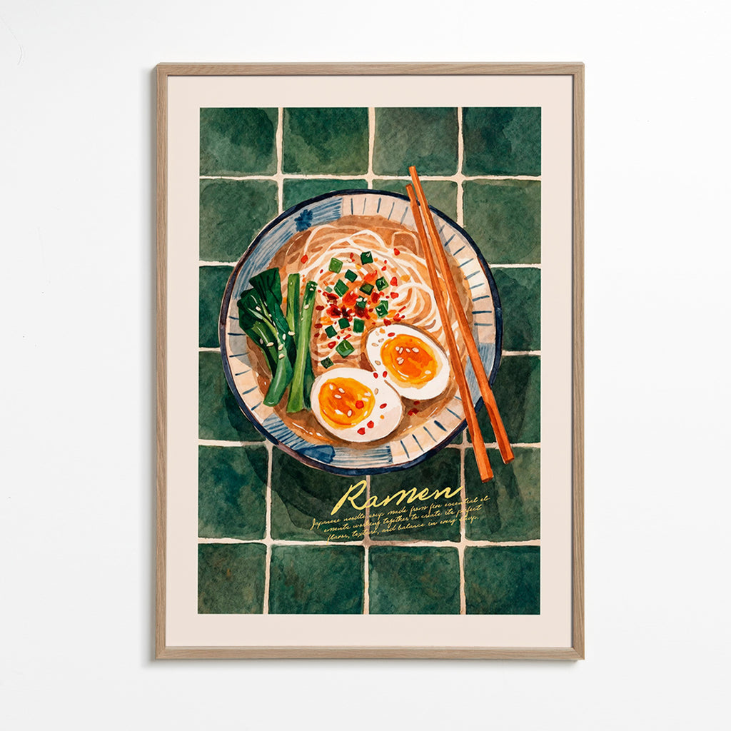 Sztuka do kuchni Ramen akwarela