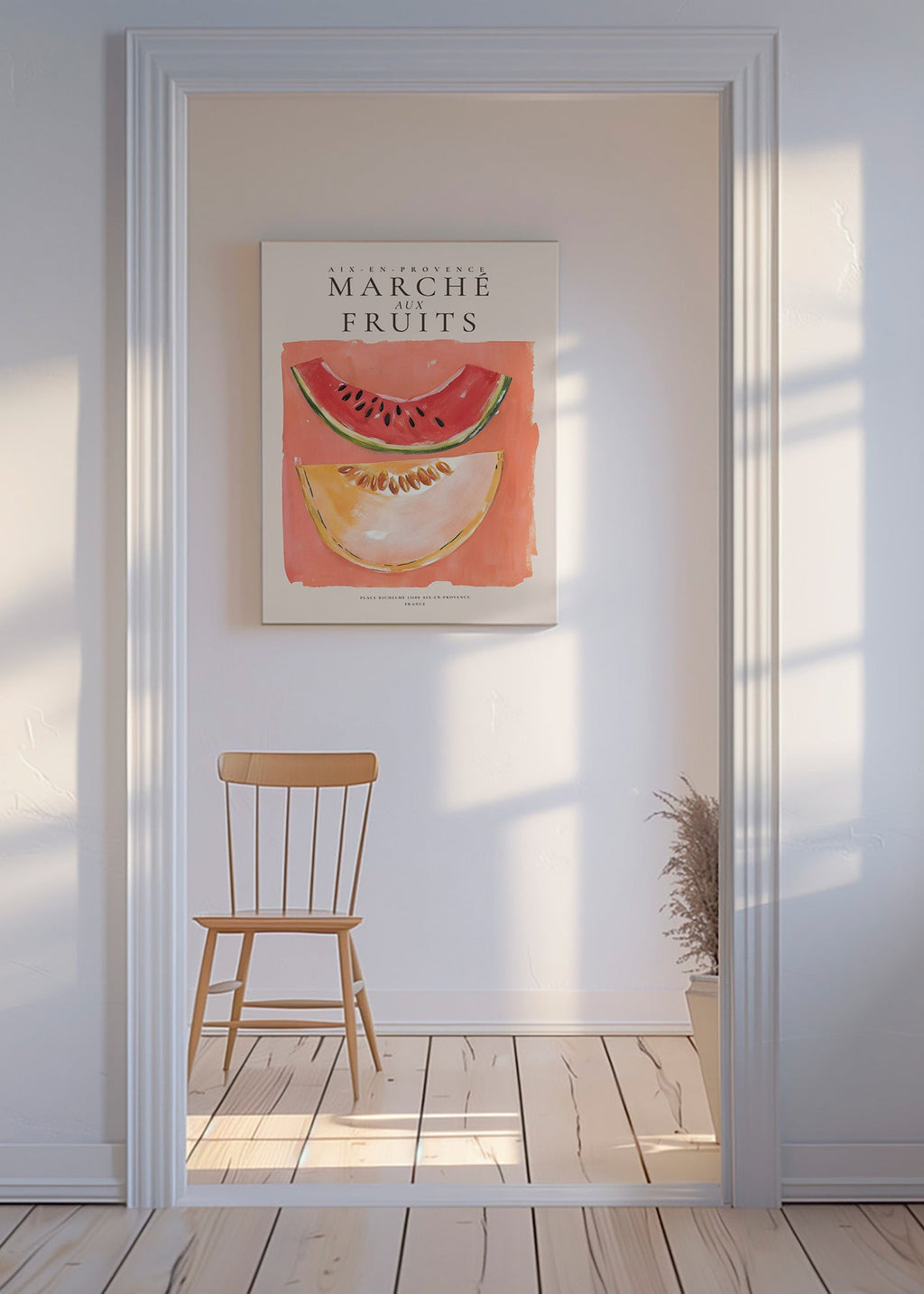 Sztuka do kuchni Prowansalski plakat z melonem i arbuzem