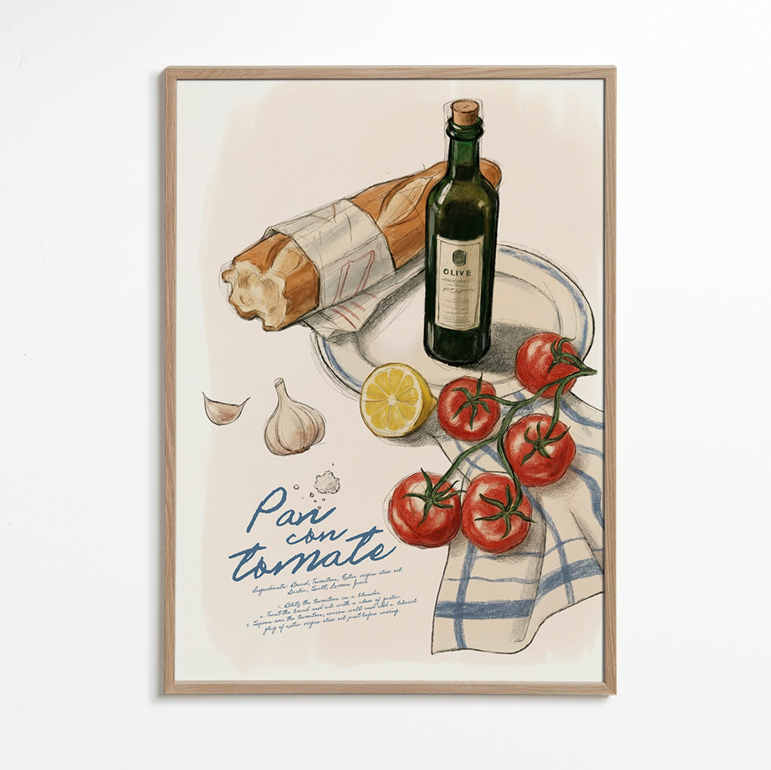 Sztuka do kuchni Chleb z pomidorami ilustracja