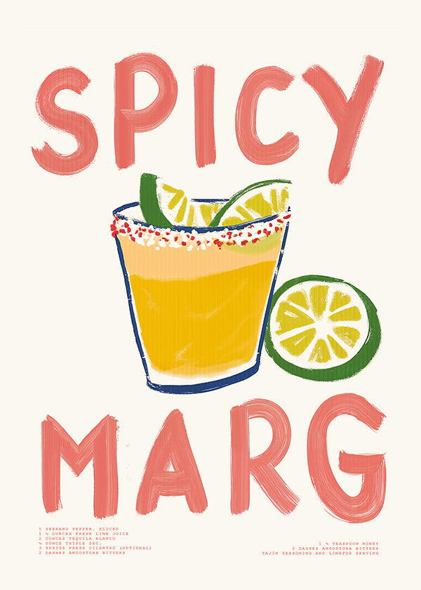 Sztuka do kuchni z ilustracją margarity