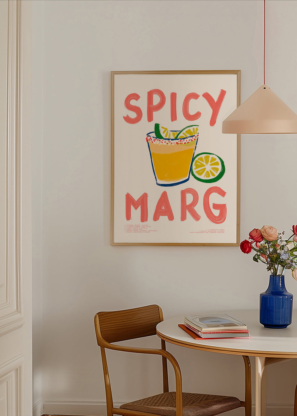 Sztuka do kuchni z ilustracją margarity