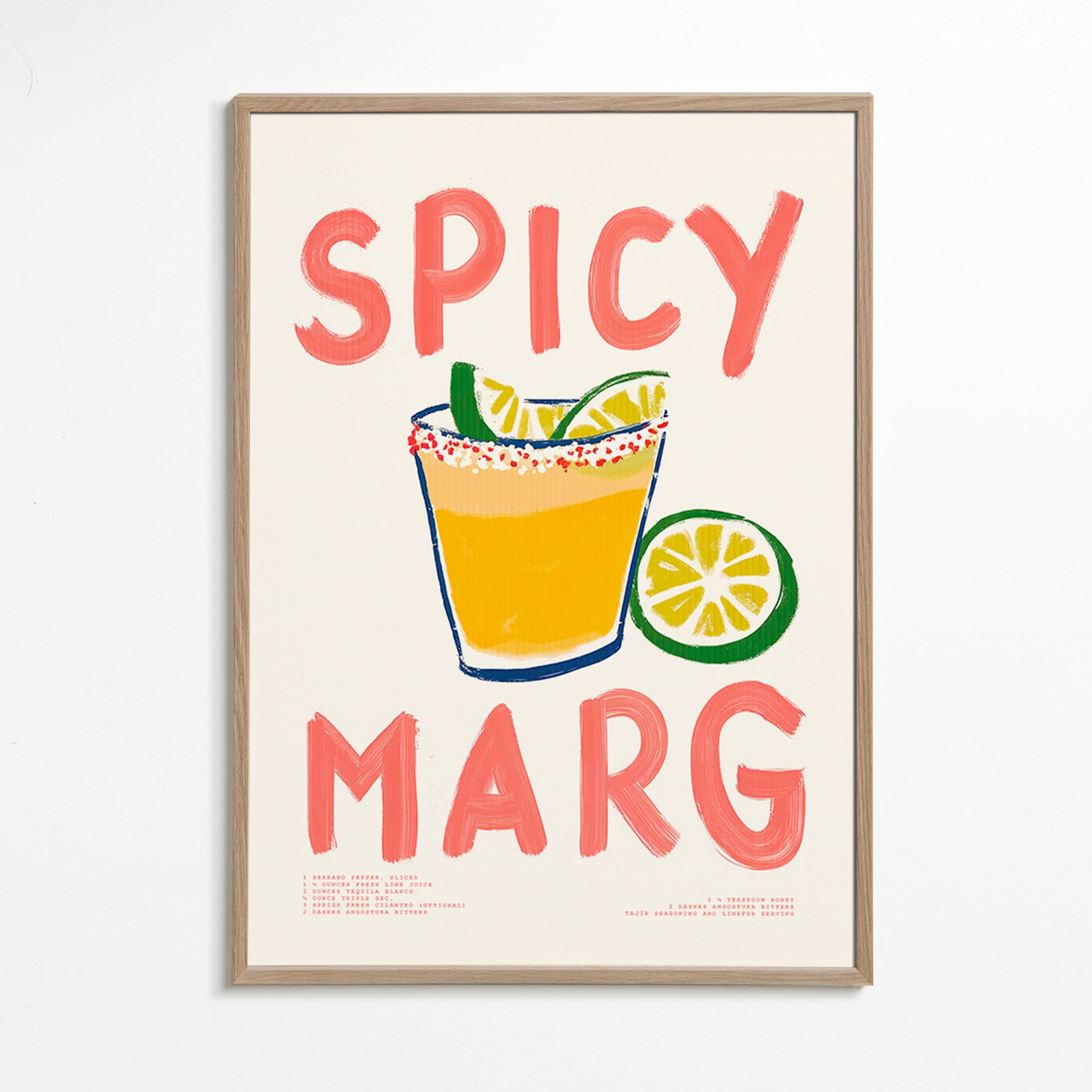 Sztuka do kuchni z ilustracją margarity