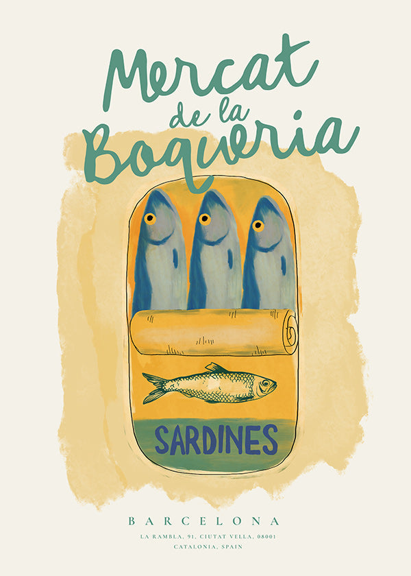 Sztuka do kuchni Mercat de la Boqueria - sardynki w puszce