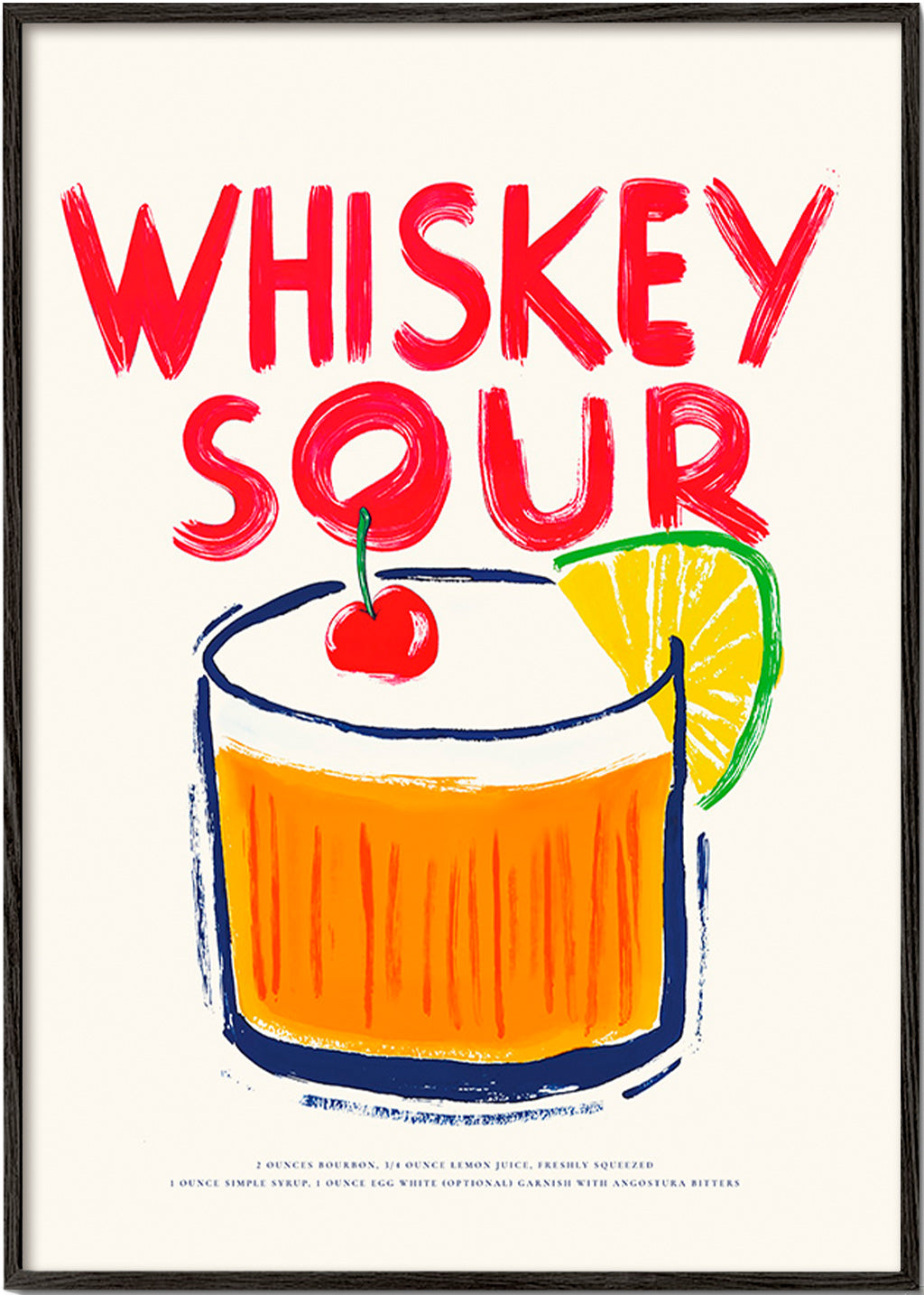 Sztuka do kuchni Whiskey Sour ilustracja koktajlu