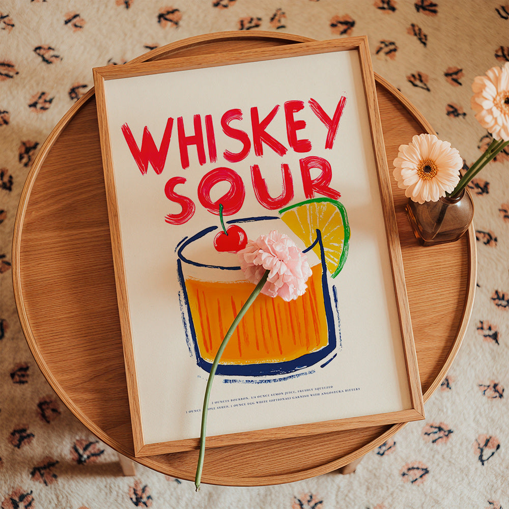 Sztuka do kuchni Whiskey Sour ilustracja koktajlu