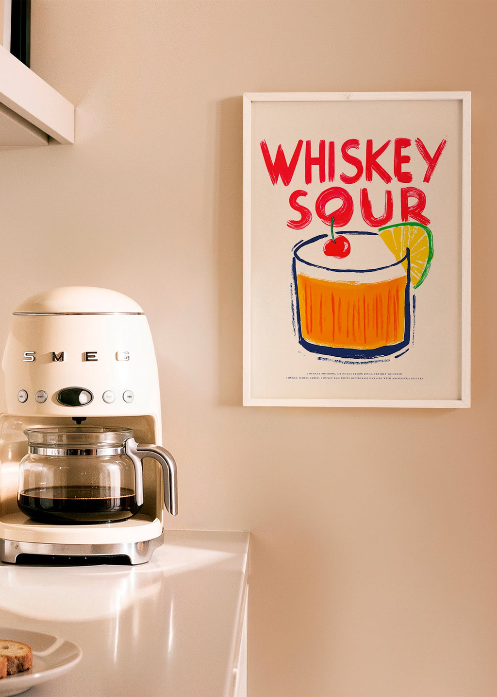 Sztuka do kuchni Whiskey Sour ilustracja koktajlu