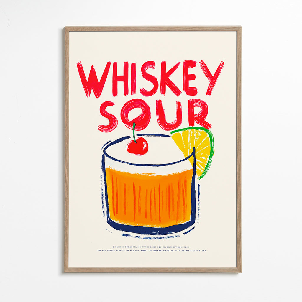 Sztuka do kuchni Whiskey Sour ilustracja koktajlu