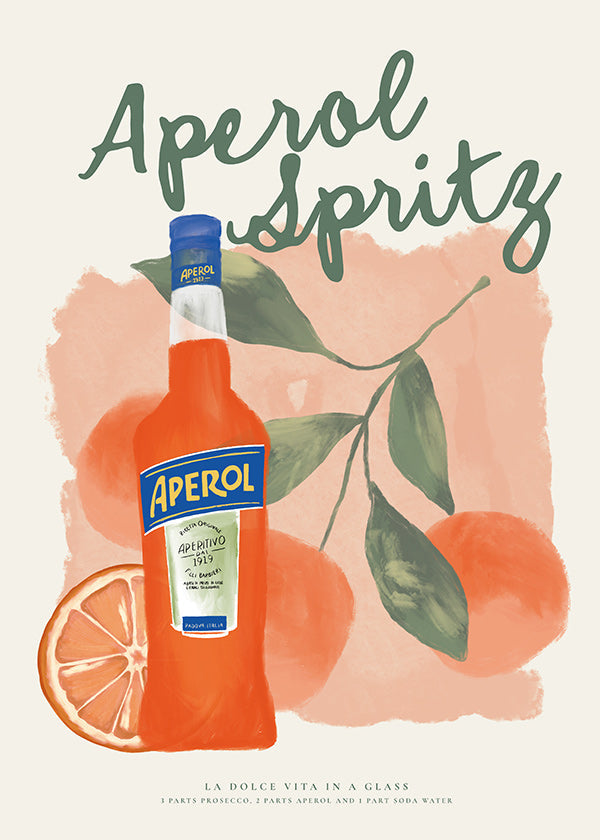 Sztuka do kuchni Aperol Spritz butelka z pomarańczami