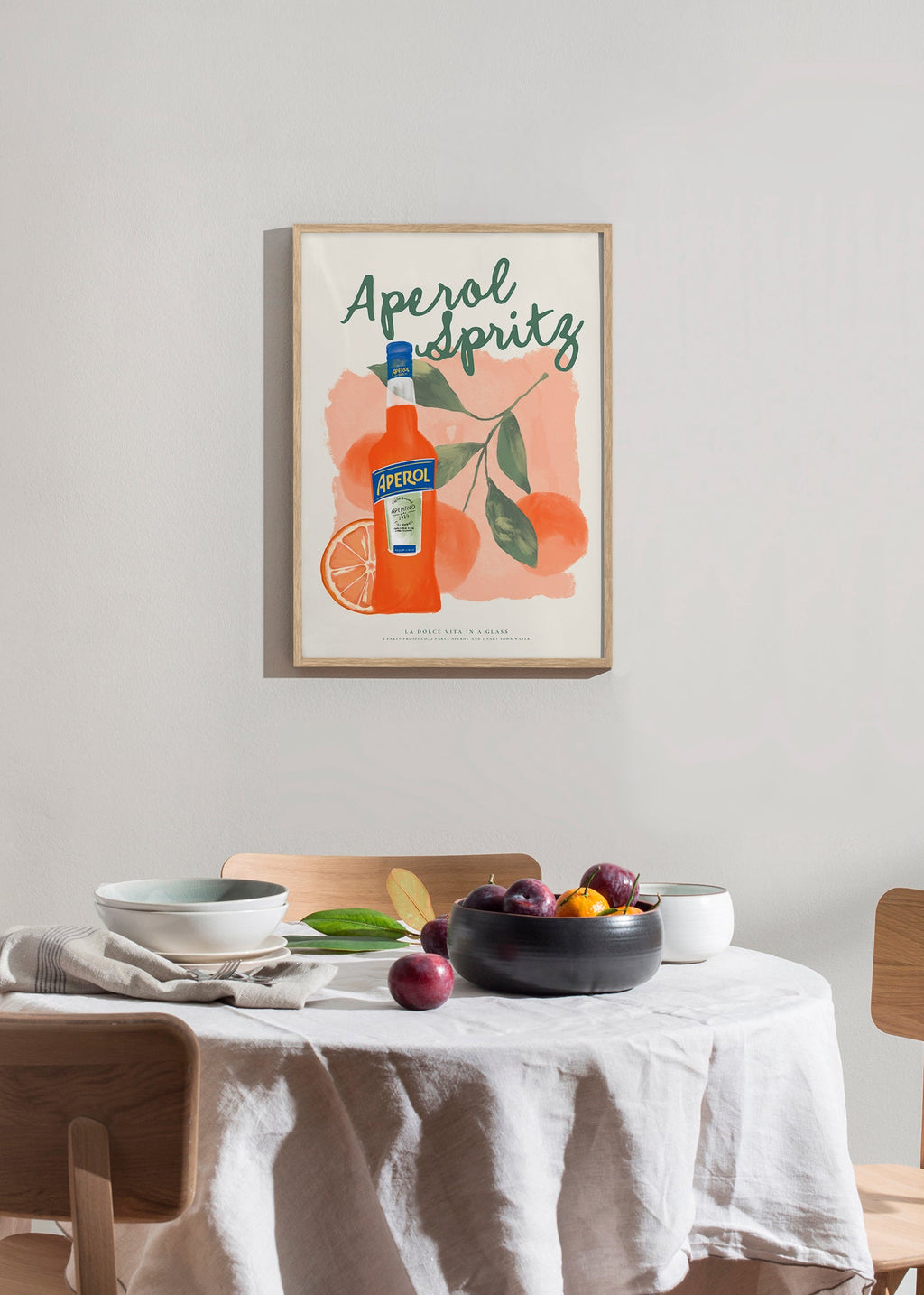Sztuka do kuchni Aperol Spritz butelka z pomarańczami