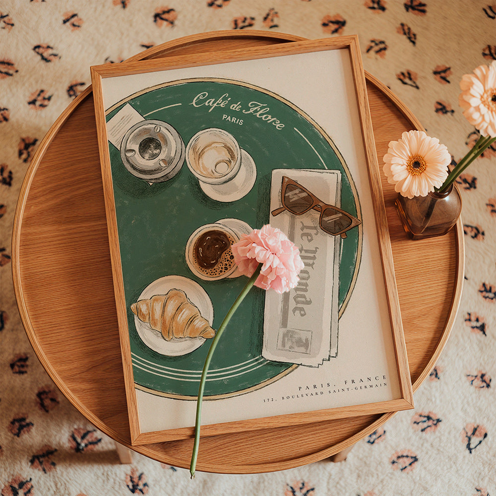 Sztuka do kuchni Café de Flore ilustrowany croissant
