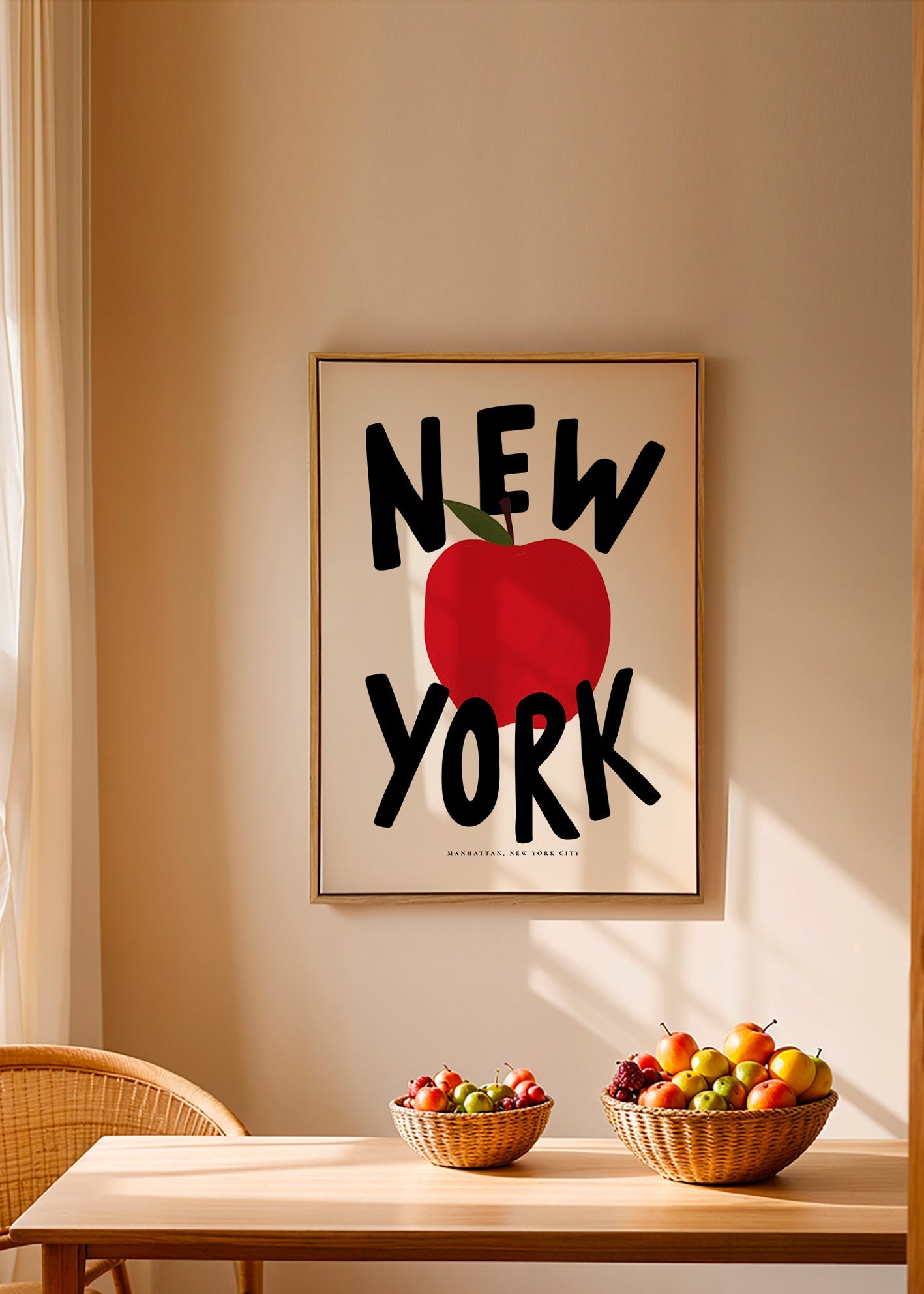 Sztuka do kuchni New York czerwone jabłko