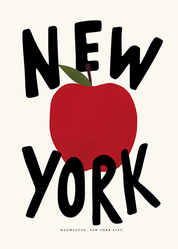Sztuka do kuchni New York czerwone jabłko