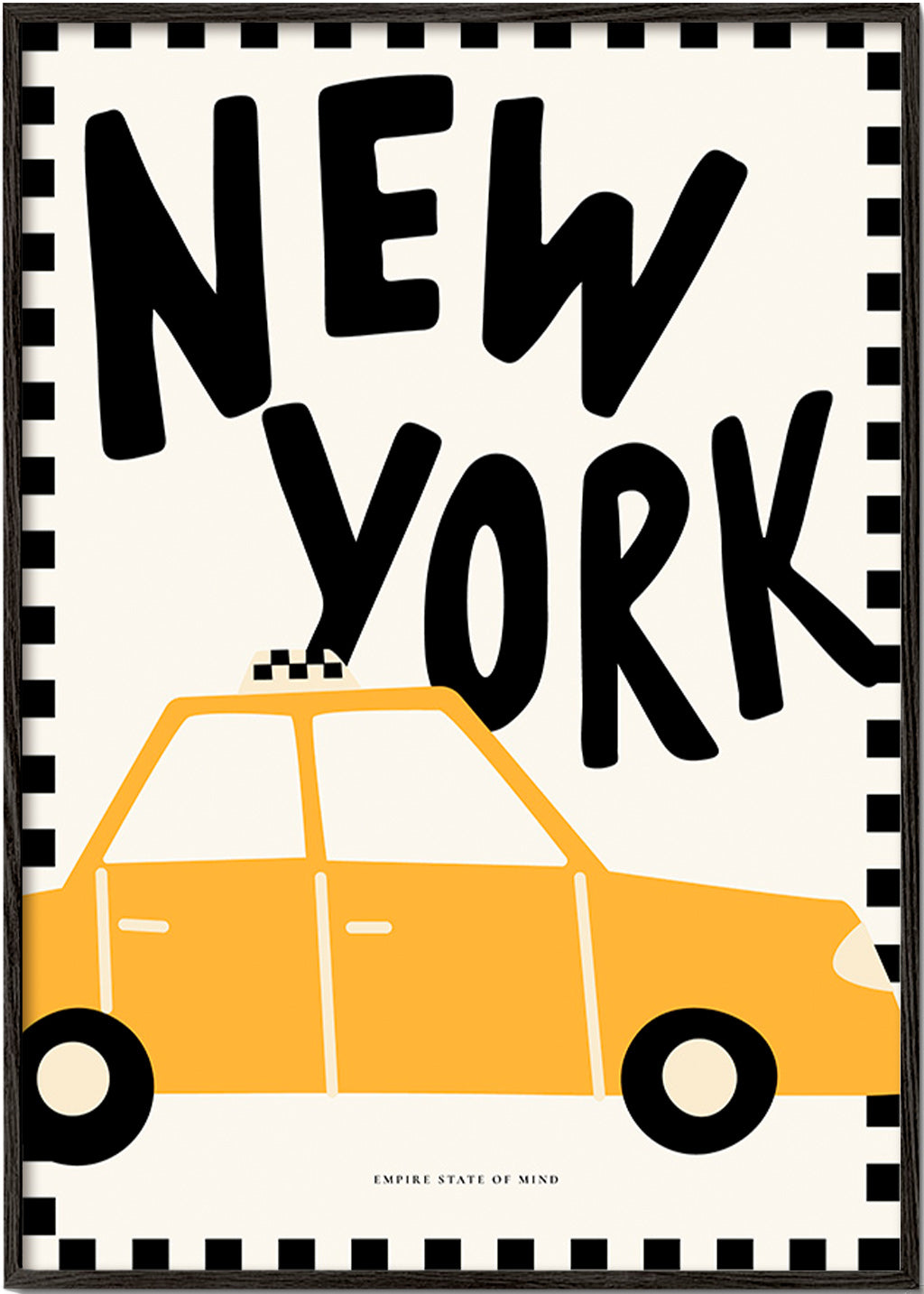 Plakat miejski New York taxi z wyrazistą typografią