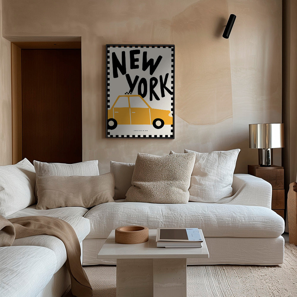 Plakat miejski New York taxi z wyrazistą typografią