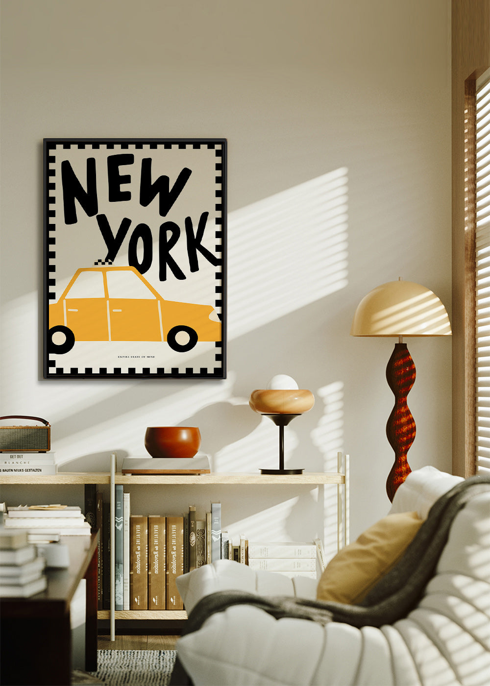 Plakat miejski New York taxi z wyrazistą typografią