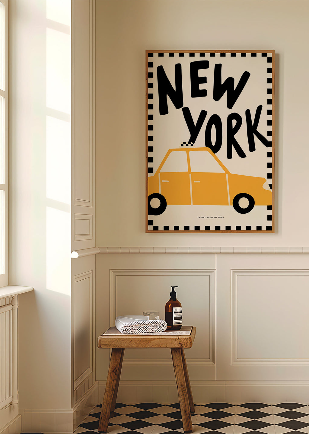 Plakat miejski New York taxi z wyrazistą typografią