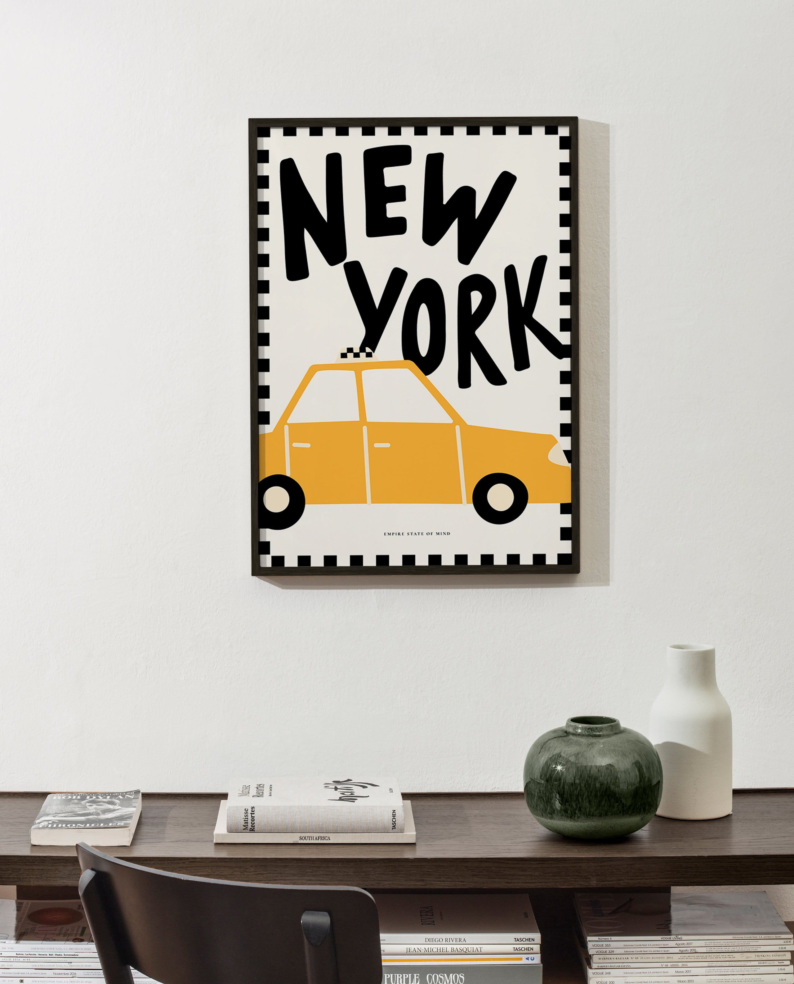 Plakat miejski New York taxi z wyrazistą typografią
