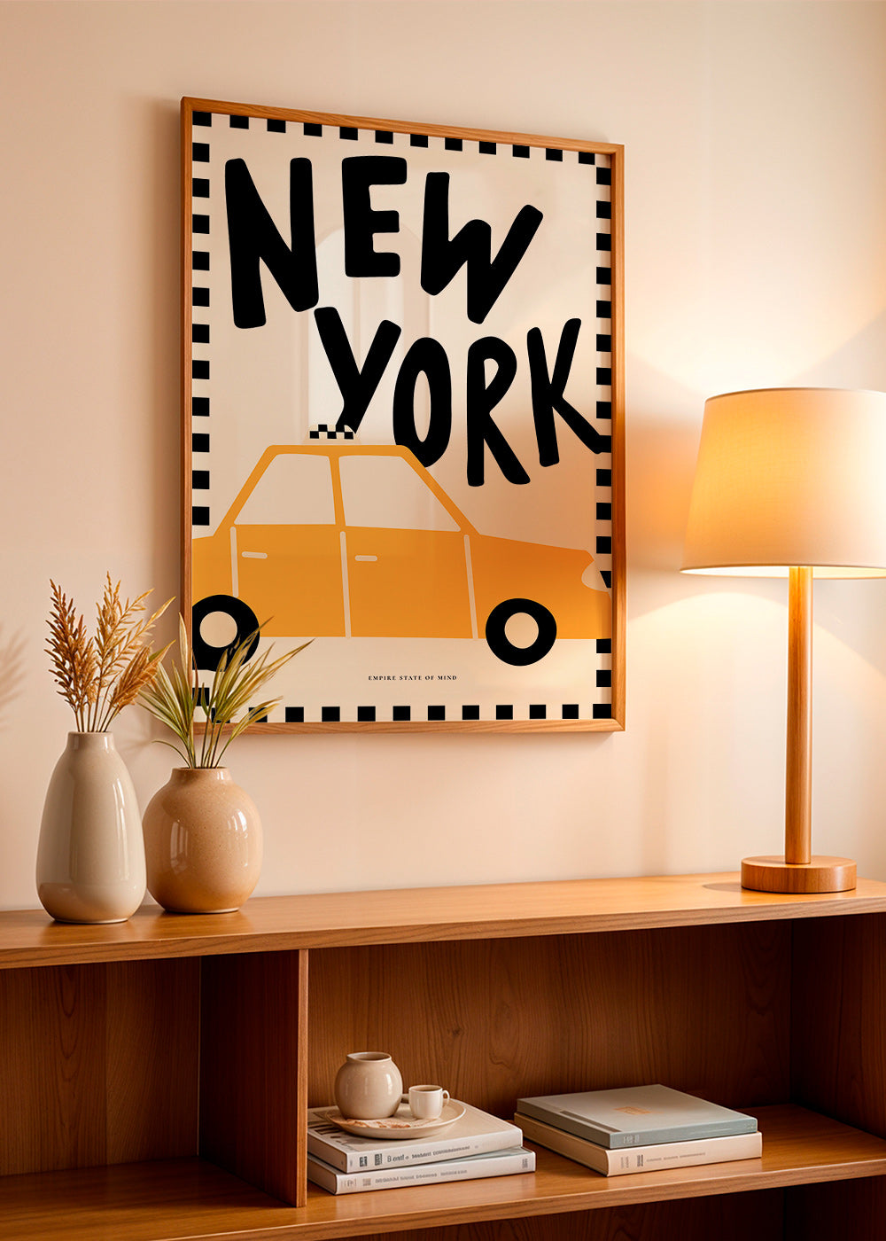 Plakat miejski New York taxi z wyrazistą typografią