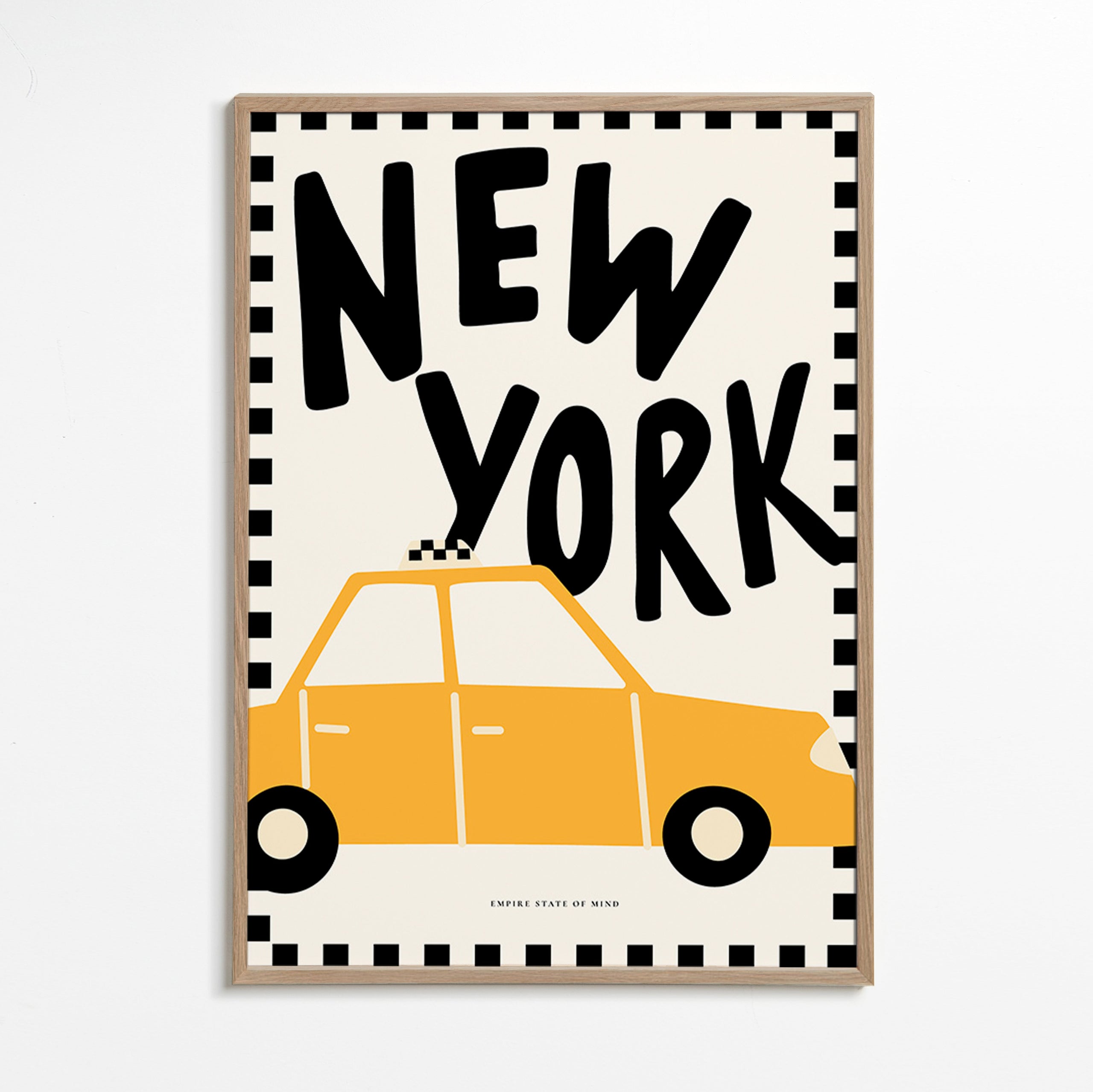 Plakat miejski New York taxi z wyrazistą typografią