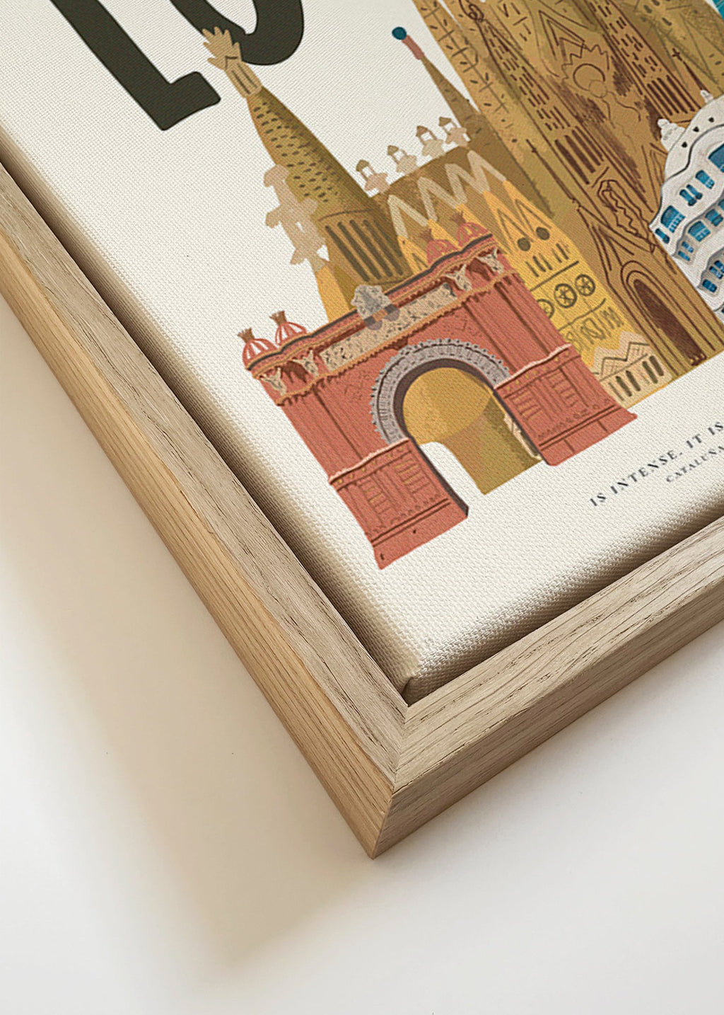 Sztuka miasta Barcelona ilustracja z typografią