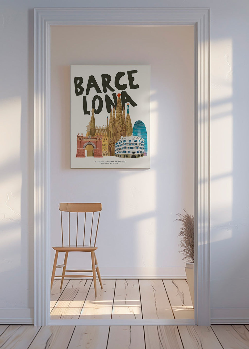Sztuka miasta Barcelona ilustracja z typografią