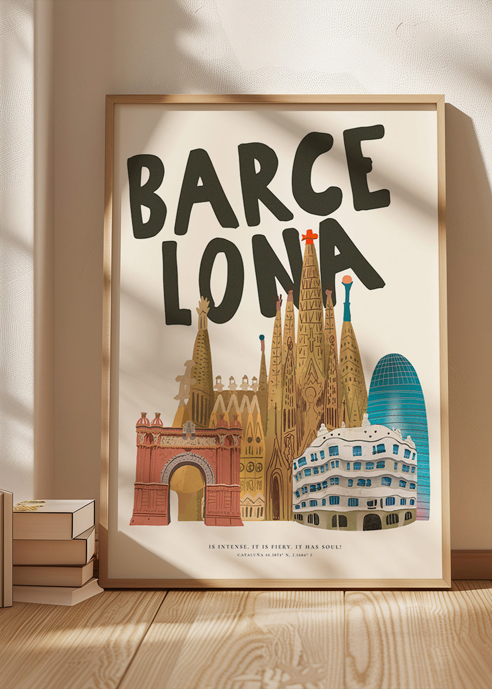 Sztuka miasta Barcelona ilustracja z typografią