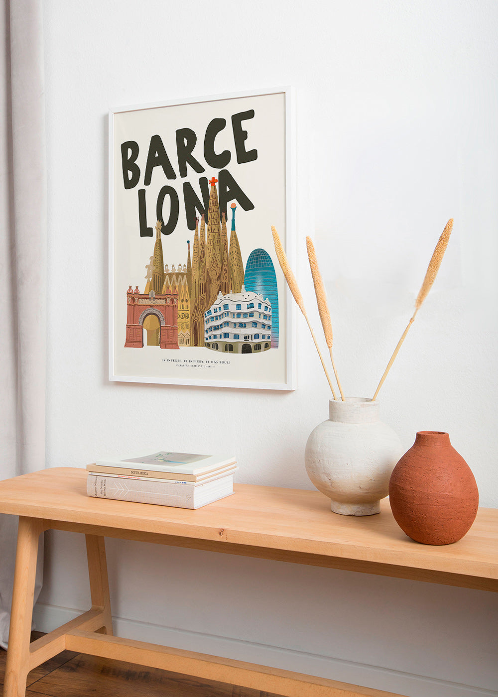 Sztuka miasta Barcelona ilustracja z typografią