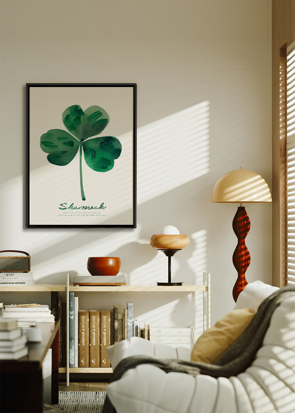Plakat botaniczny Shamrock koniczyna akwarela