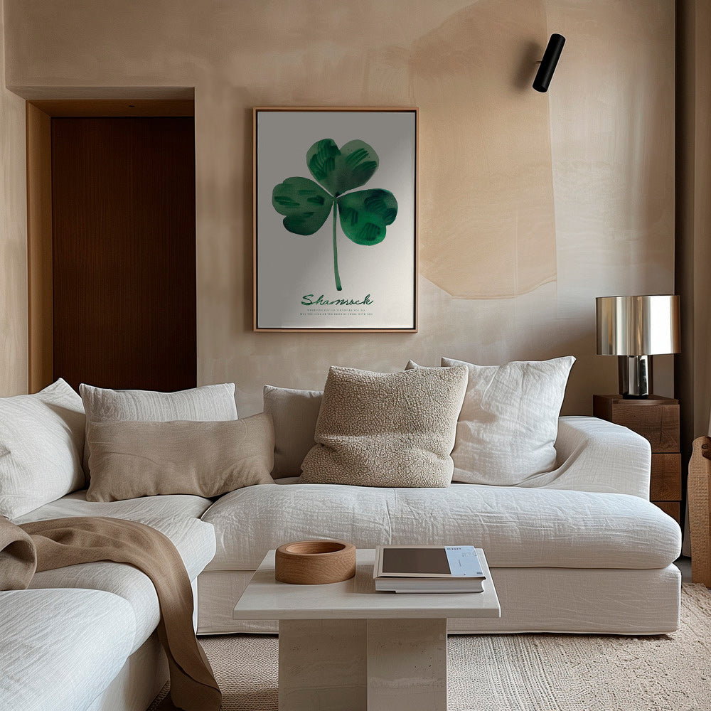 Plakat botaniczny Shamrock koniczyna akwarela