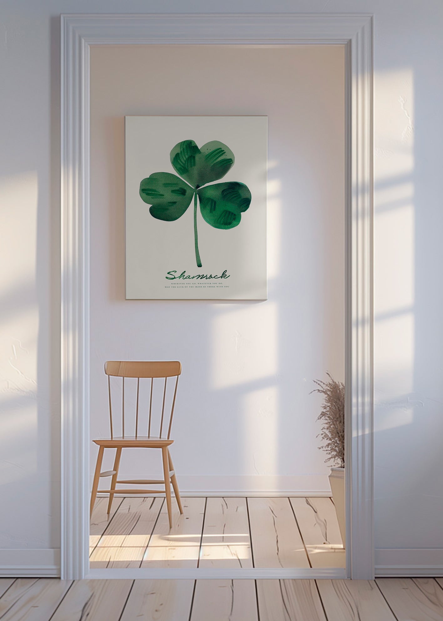 Plakat botaniczny Shamrock koniczyna akwarela