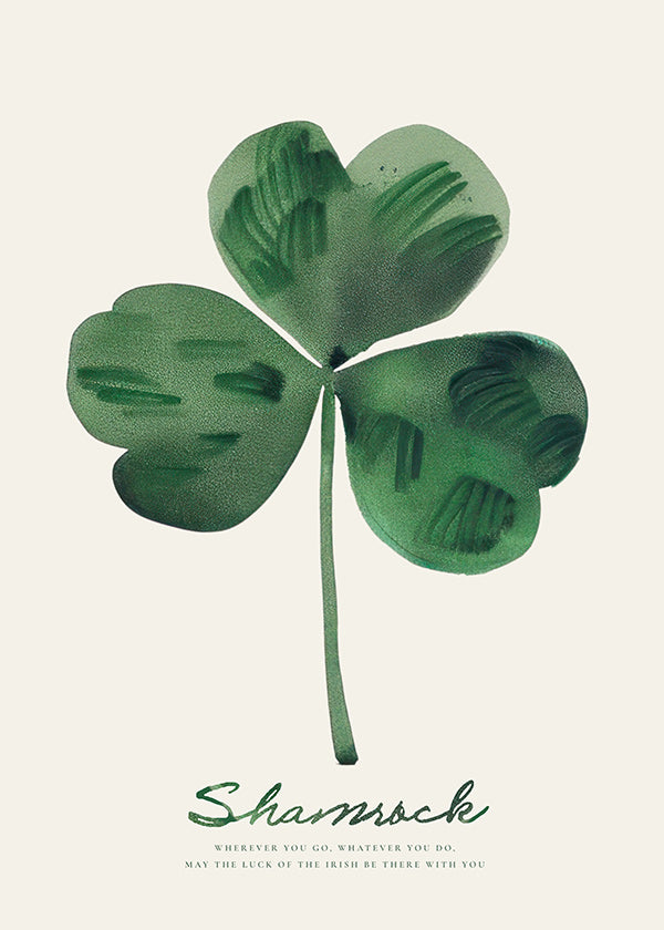 Plakat botaniczny Shamrock koniczyna akwarela
