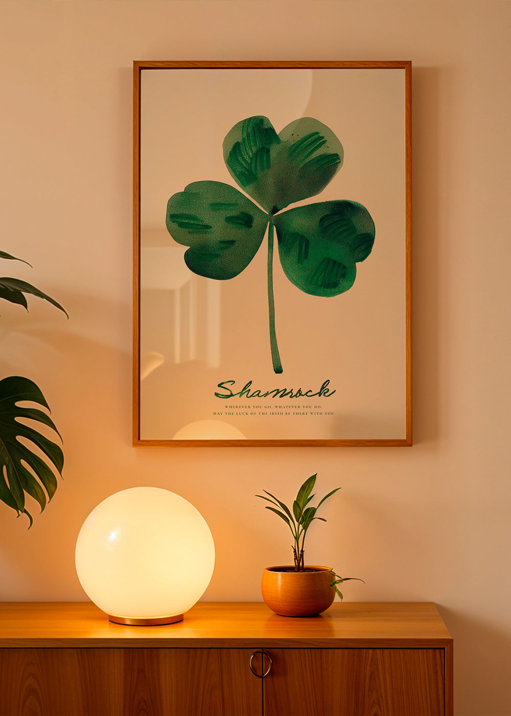 Plakat botaniczny Shamrock koniczyna akwarela