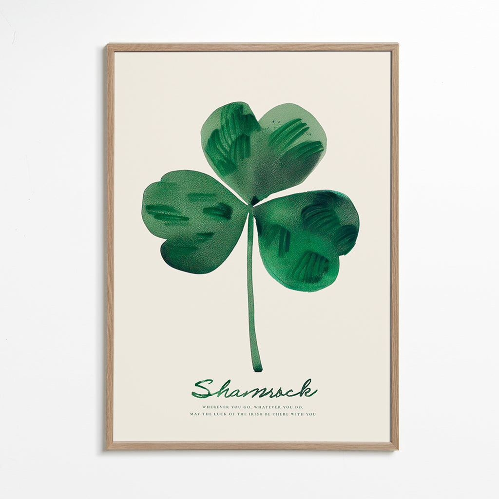Plakat botaniczny Shamrock koniczyna akwarela