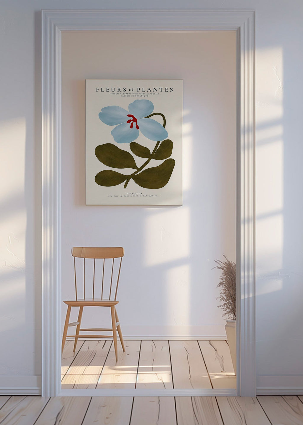 Plakat botaniczny Niebieska kamelia