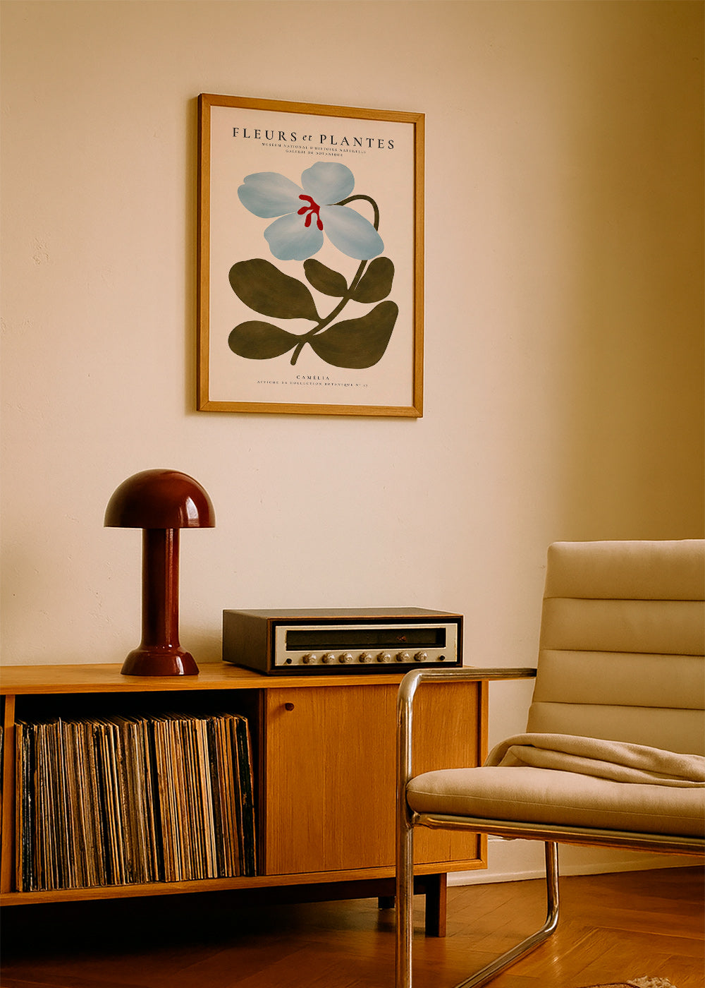 Plakat botaniczny Niebieska kamelia